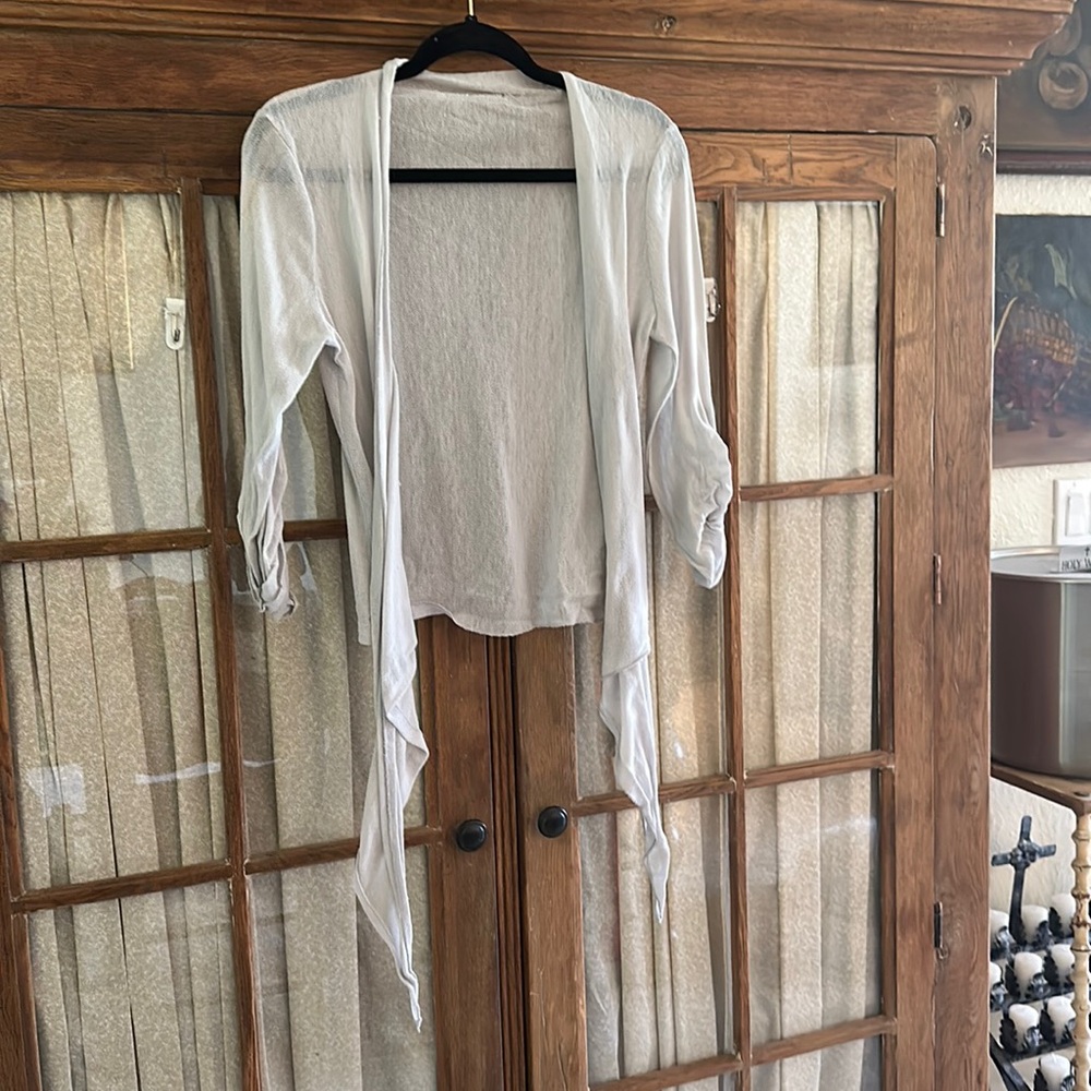 Sheer gray overlay sweater